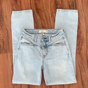 Abercrombie & Fitch The ‘90s Straight Mid Rise Curve Love Jeans, 24, 00R